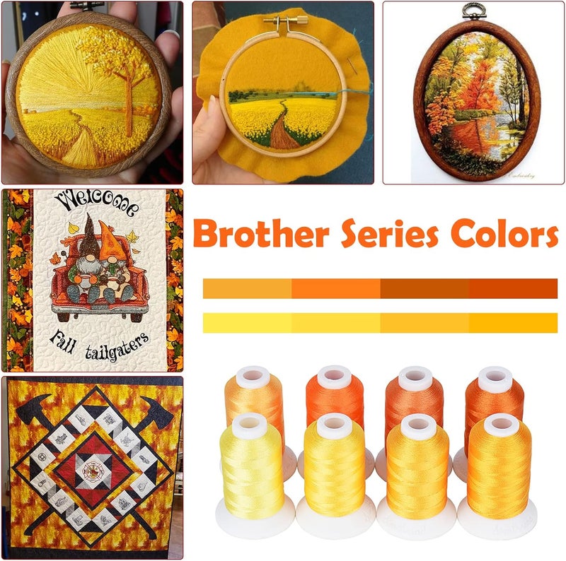 simthread Yellow Embroidery Thread – 8 Shades Compatible with Brother Colors, 550 Yards Each, 40WT Polyester, for Brother, Babylock, Janome, Singer & Other Machines - Image 3